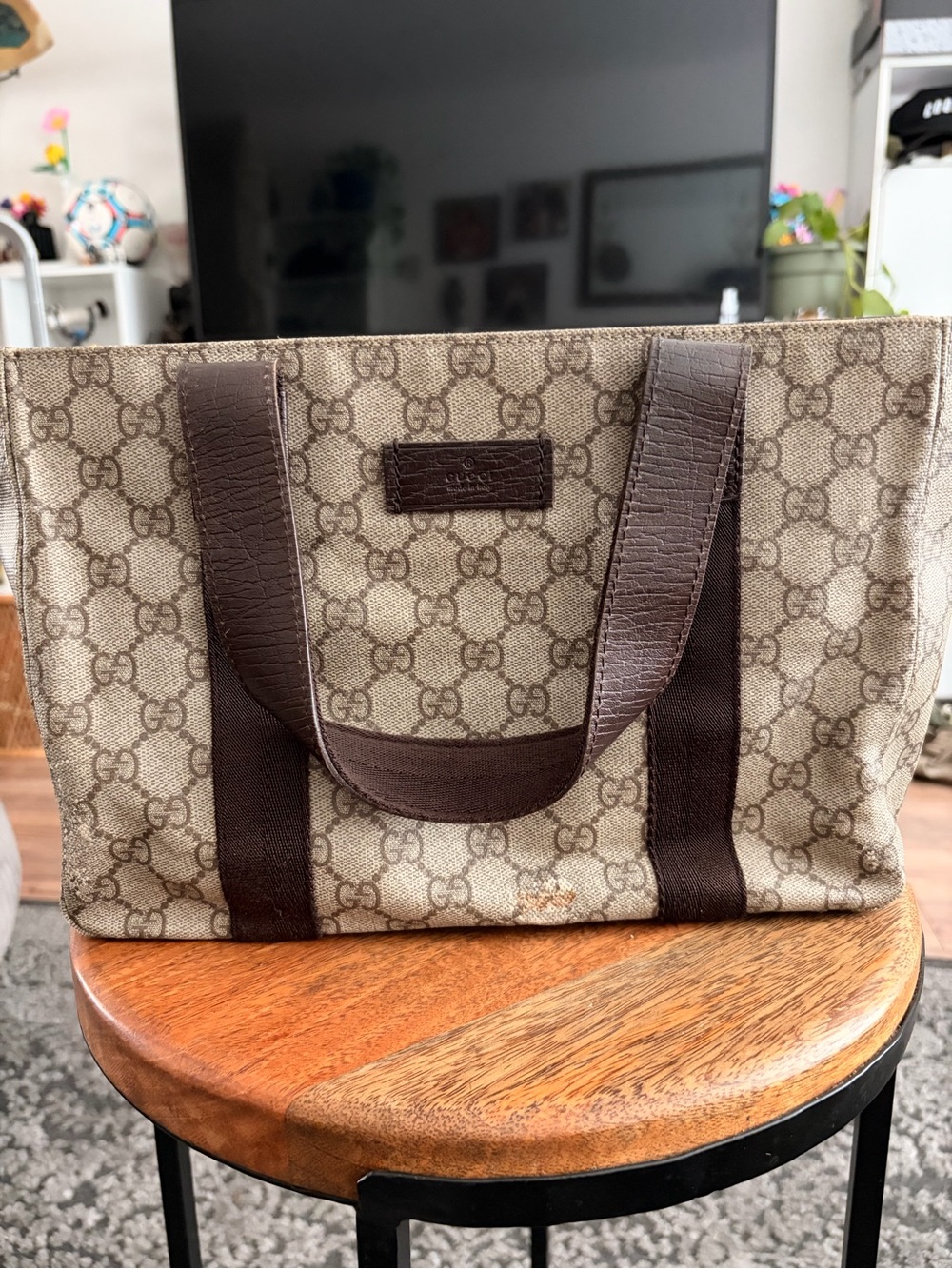 Gucci GG Plus Joy Beige/Brown Tote